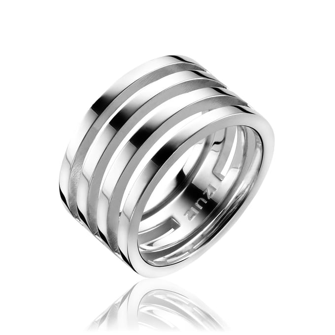 Mart Visser by ZINZI zilveren ring glad wit MVR10