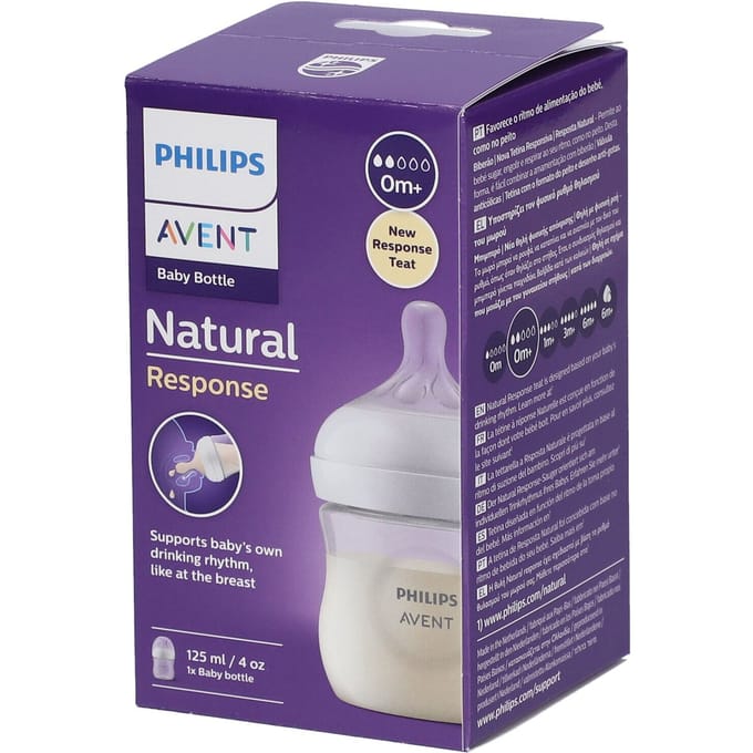 Philips Avent Natural Response babyfles – 125ml – flow 2 – 1 fles –Newborn - SCY900/01