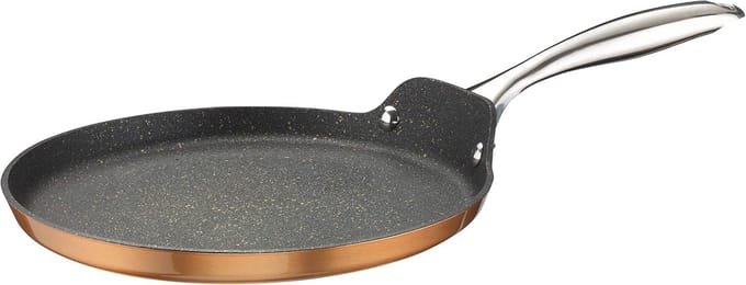 Pannenkoekenpan - Crêpepan - Lekker Bakken - Antiaanbaklaag - 25 cm - Metallic