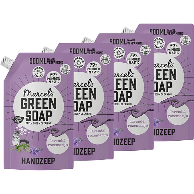 Marcel's Green Soap Handzeep Lavendel & Rozemarijn Stazak Multipack x4