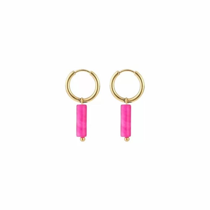 Bijoutheek Oorhangers cilinder Fuchsia