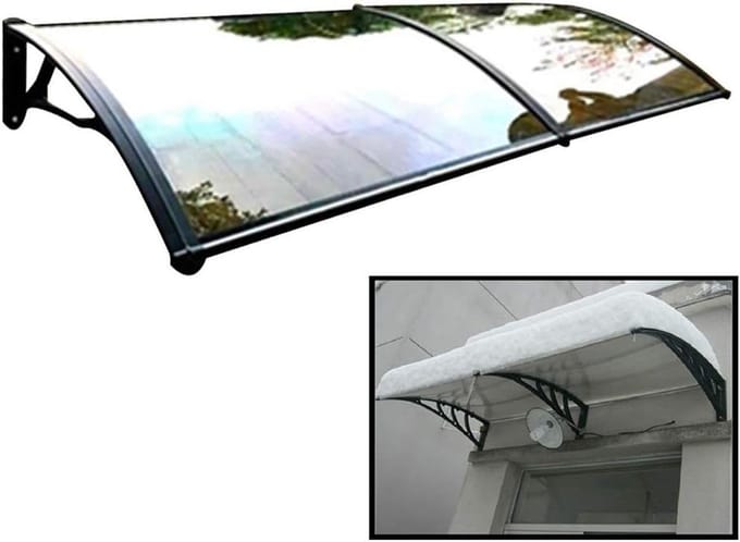 Deurluifel Luifel - Regenopvang - Droog Buiten - Moderne Uitstraling - 60x120cm - Transparant