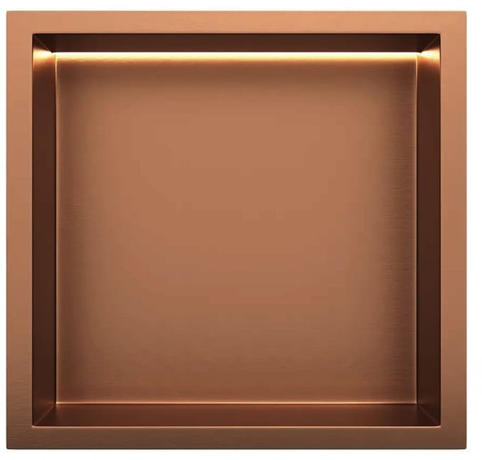 Copper RVS Inbouwnis 30x30x7cm met LED verlichting