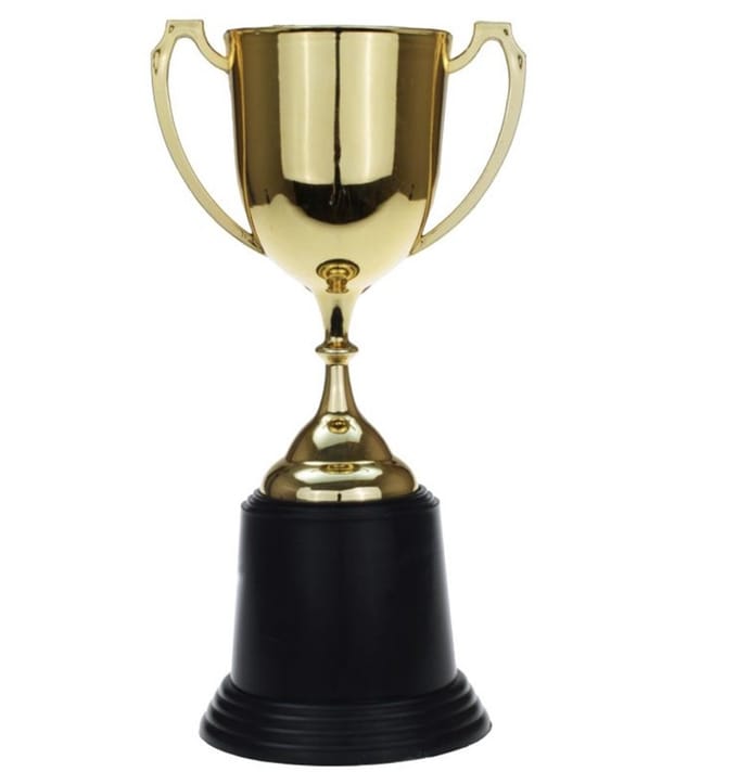 KRÜGER Gouden trofee beker - Prijs met ruimte voor tekst - 22 cm