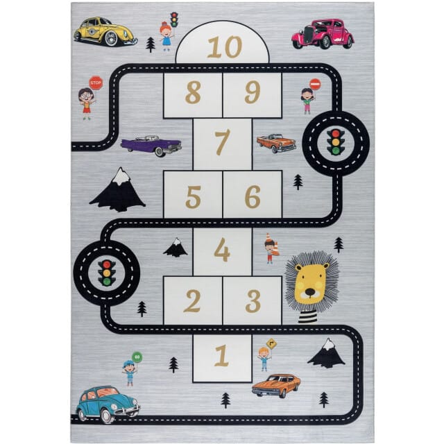 Muratap Kindervloerkleed speelmat hinkelen verkeer wasbaar antislip- 80x150 cm