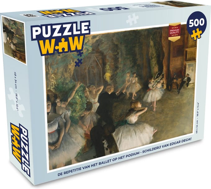 Puzzel De repetitie van het ballet op het podium - Schilderij van Edgar Degas - Legpuzzel - Puzzel 500 stukjes