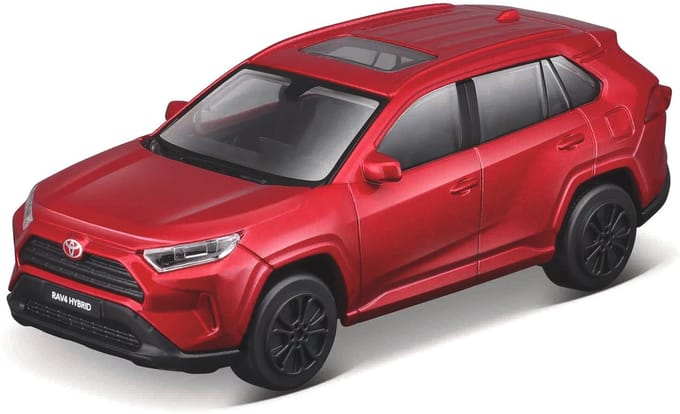 Bburago Toyota Rav4 - Modelauto - Schaal 1:43 - Rood Metalic
