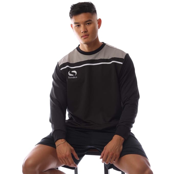 Sondico Heren Precisie Gestreept Sweatshirt Met Lange Mouwen (Zwart/Kool)