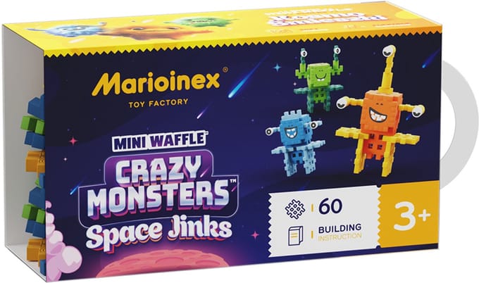 Mini wafel blokken ruimte monsters 60 st - Marioinex - vanaf 3 jaar