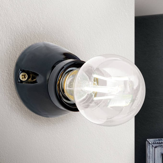 ORION Wandlamp Frost van keramiek, zwart