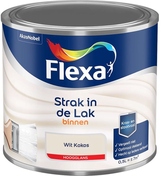 Flexa - Strak In De Lak Binnenlak Hoogglans - Wit Kokos - Mengverf - 500 Ml