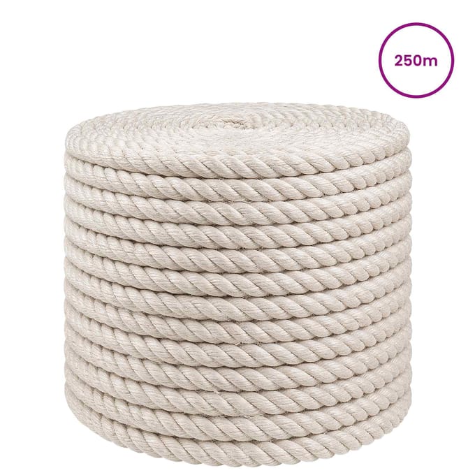 vidaXL - Jute - Touw - 12 - mm - Wit - 100% - Tossa - jute