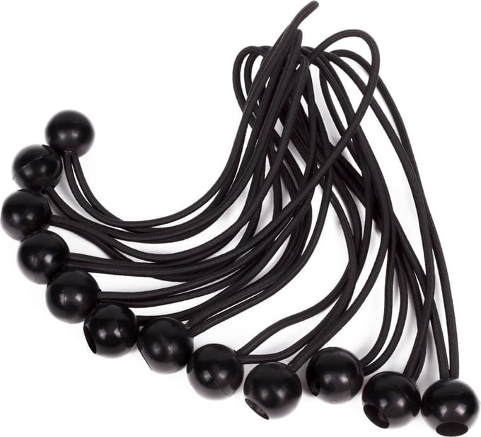 Benson Elastiek met bal - 24 cm - UV-bestendig - 12 stuks - zwart