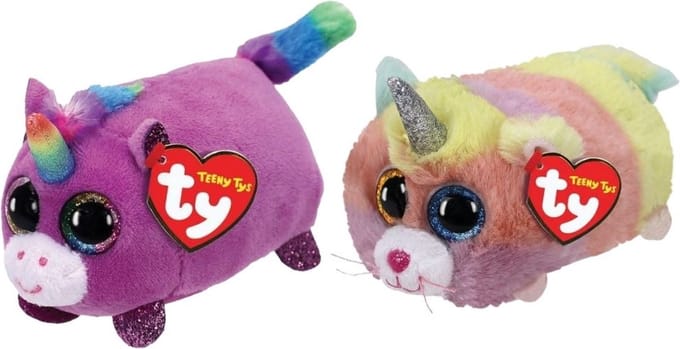 Ty - Knuffel - Teeny Ty's - Rosette Unicorn & Heather Cat
