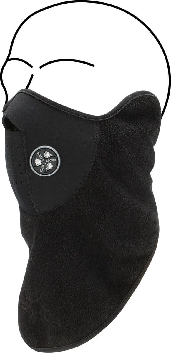 Scoby - Multifunctioneel Fleece Skimasker - Bandana - Nekwarmer - Thermo - One Size - Zwart