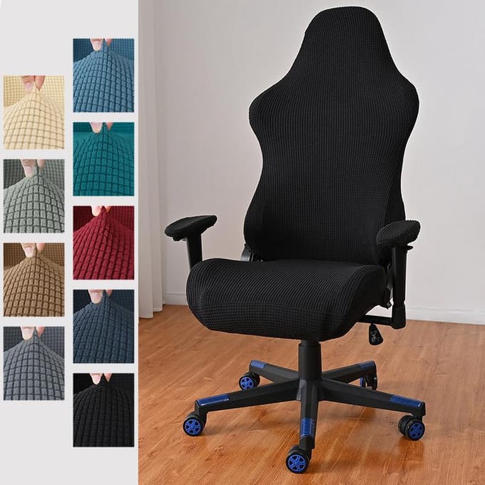 Housse de siège de fauteuil de jeu, housse de chaise d'ordinateur, housse de siège de sport électronique, housse de tabouret élastique extensible de bureau Universal size gray