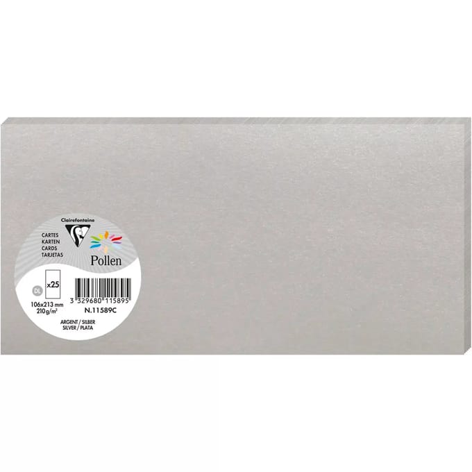 Stuifmeel van Clairefontaine Card DL, zilver
