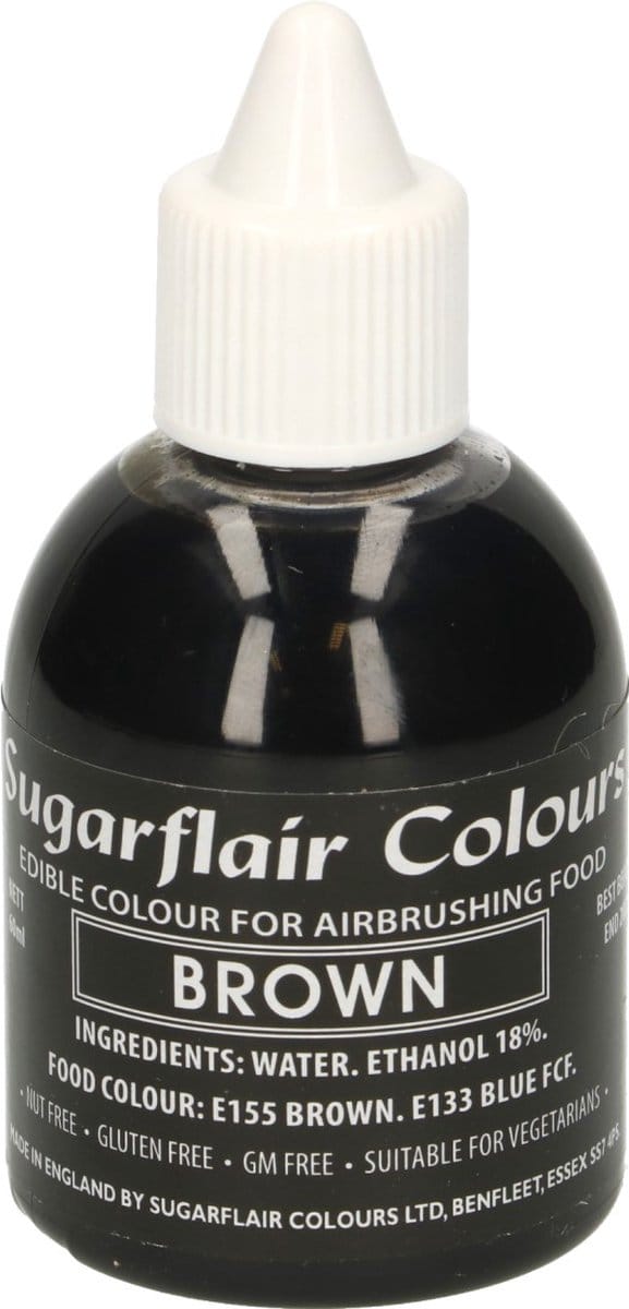 Sugarflair Airbrush Kleurstof - Bruin - 60ml - Eetbare Kleurstof