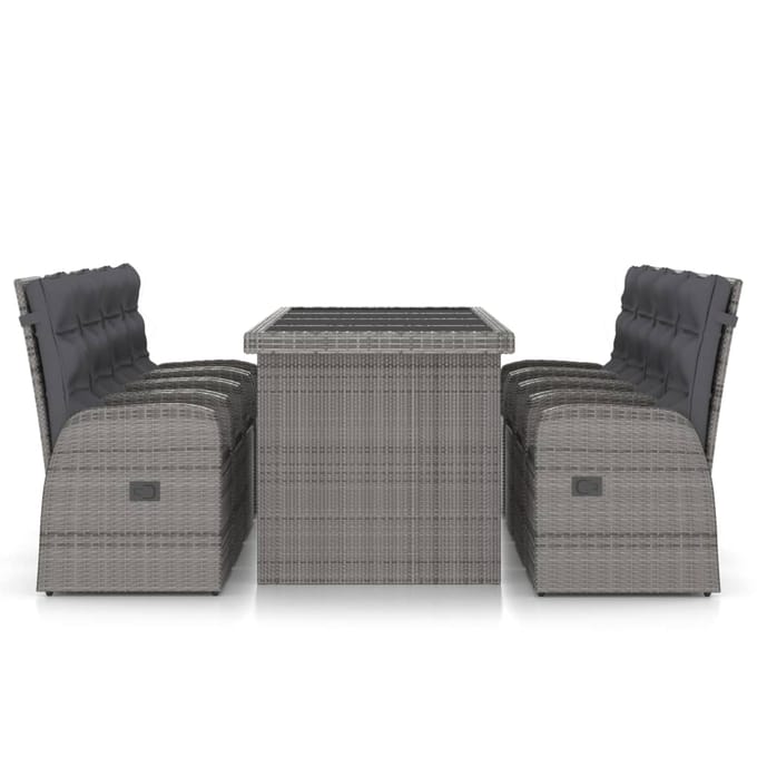 vidaXL - 9-delige - Tuinset - met - kussens - poly - rattan - grijs