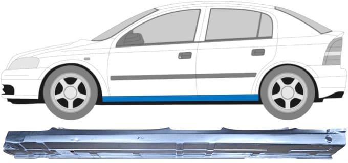Volledige dorpel voor Opel Astra G 1998-2009 / Links