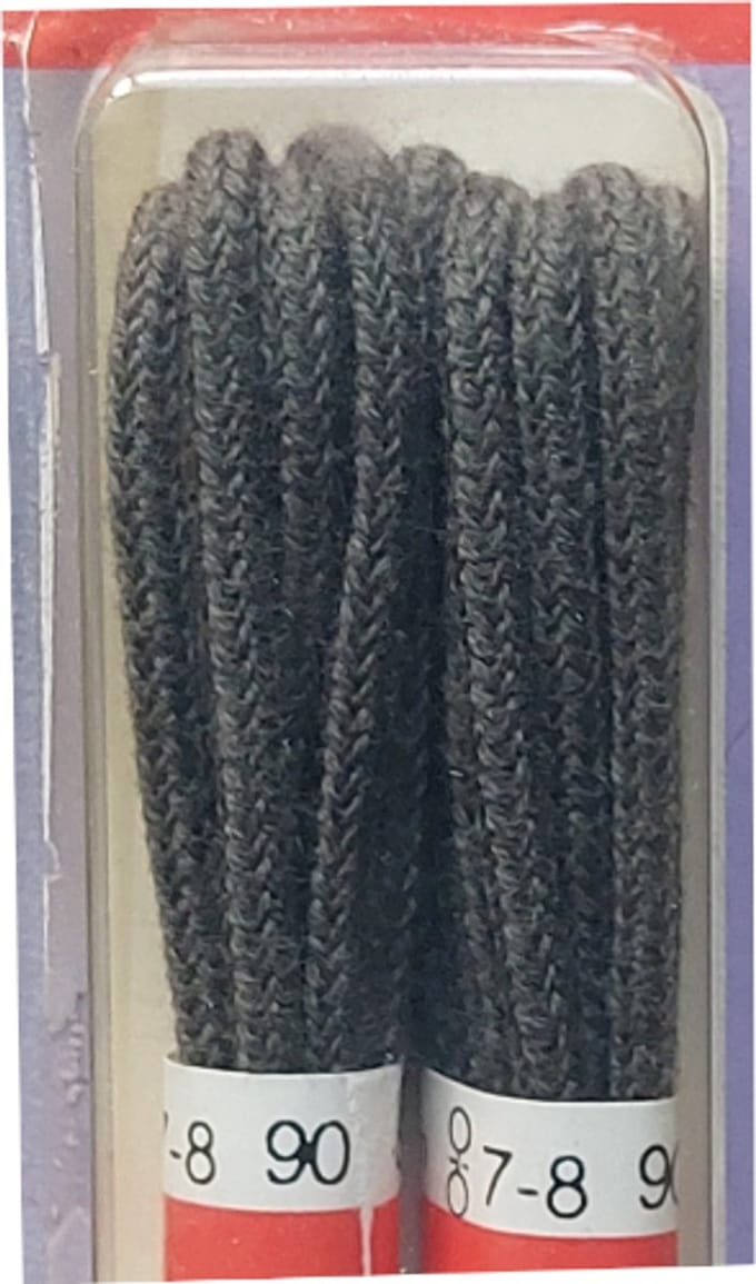 Ronilux Veters - 2 Paar - Donker Grijs - Dun Rond - Lengte 90 cm - Dikte 2,5 mm - Schoenveter