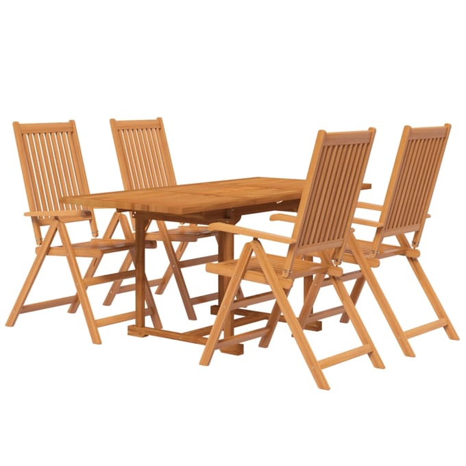 vidaXL - 5-delige - Tuinset - massief - acaciahout - 120-170 - cm