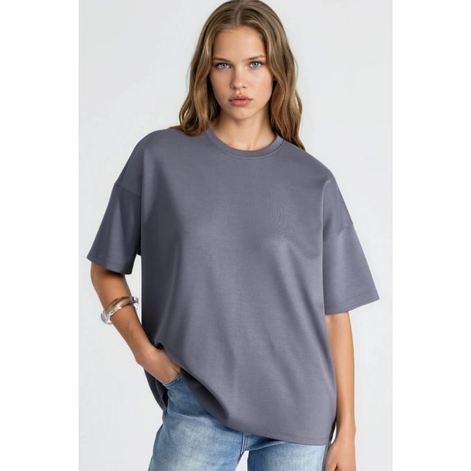 Oversized Crew Neck Modal Touch Gebreid T-shirt