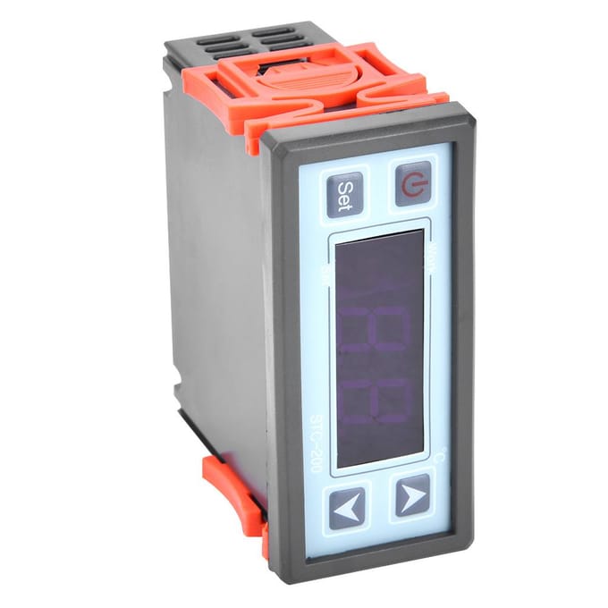 STC?Thermostat numérique à micro-ordinateur 200, contrôleur de température avec réfrigération et chauffage gray