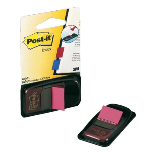 Indextabs post-it 680 25.4x43.2mm felroze 50 tabs