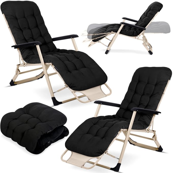 Opvouwbare Ligbed met kussen Sofotel ChillWell set van 2 stuks zwart