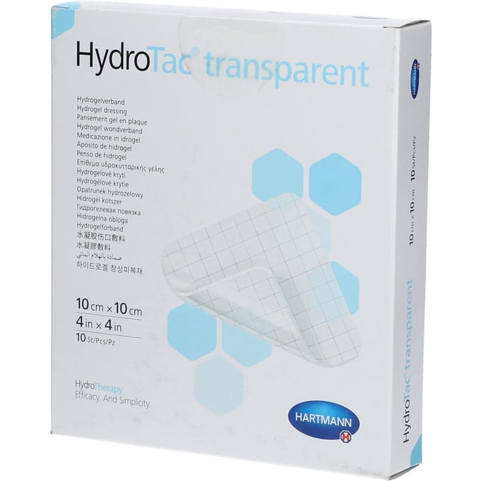 Hartmann Hydrotac Steriele Kompressen Transparant 10x10cm 10 Compressen