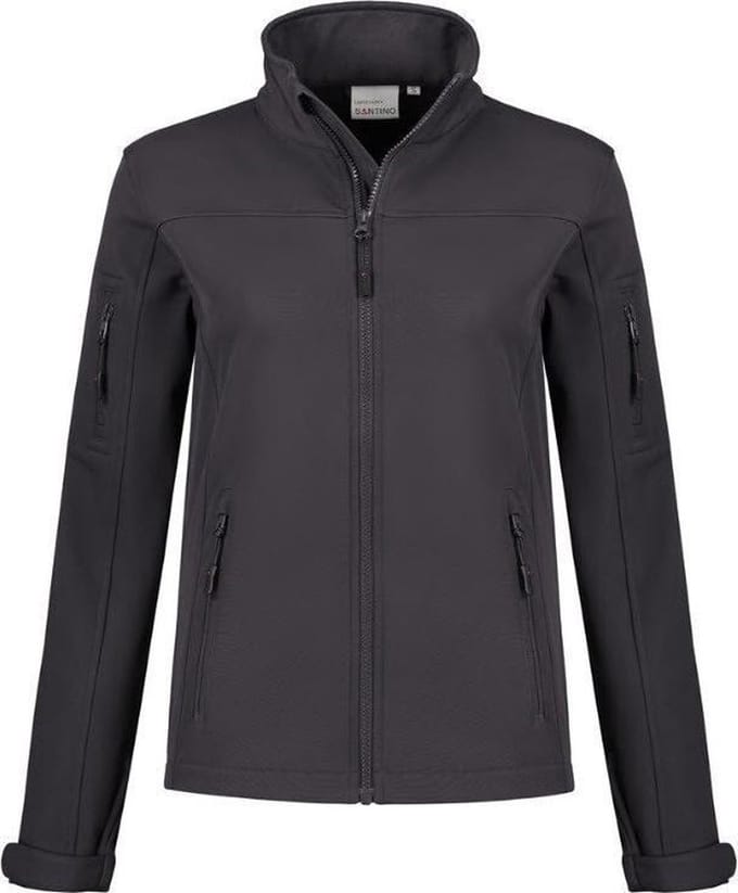 Santino Santo Dames Softshell stretch - Donkergrijs - L