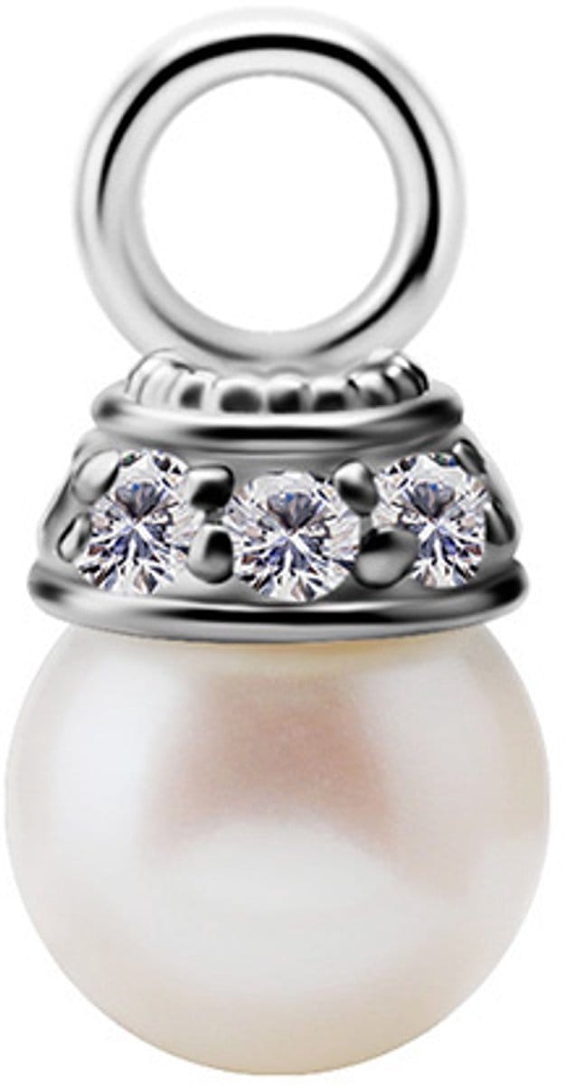 Crazy Needles - CoCr NF Charm - Zilver met Zoetwaterparel - D-045