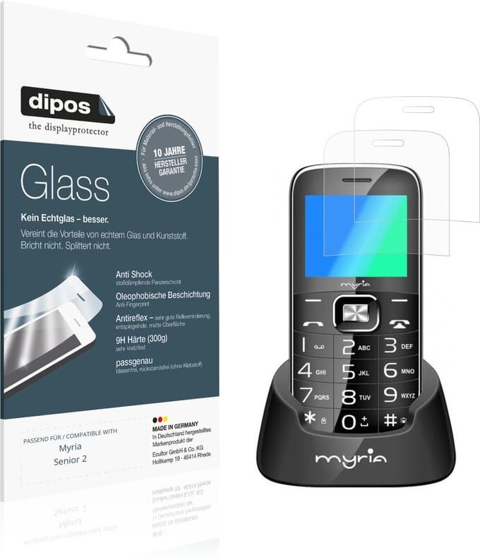 dipos – 2x Matte Pantserfolie geschikt voor Myria Senior 2 | 9H Screenprotector