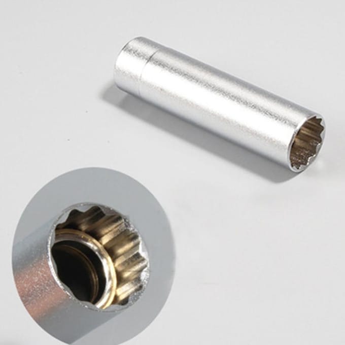 Auto Chroom Legering Staal Uitgebreide Versie 65mm Bougie Dopsleutel 3/8 14mm white