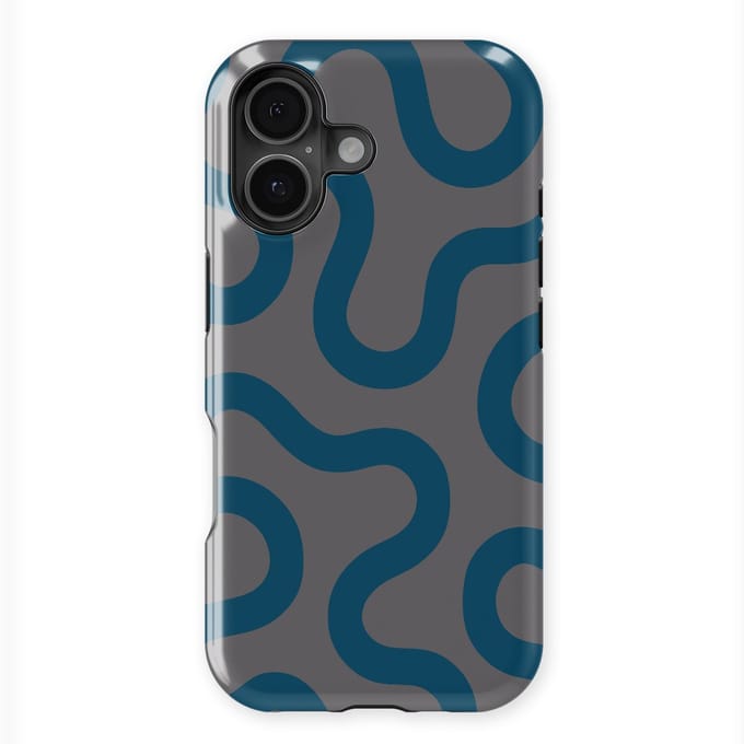 DripCase Motion Flow Tough Hoesje geschikt voor iPhone 16 Plus | Backcover met Mag | Trendy Design | Valbescherming | Shadow Waves