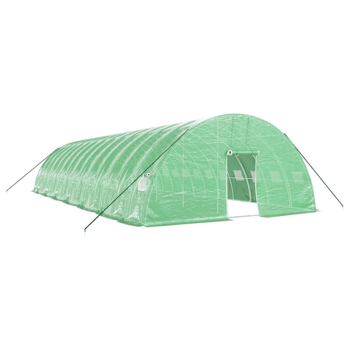 vidaXL - Tuinkas - met - stalen - frame - 84 - m² - 14x6x2,85 - m - groen