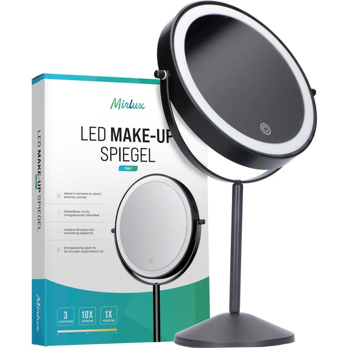 Make-Up Spiegel - Oplaadbaar - Zwart