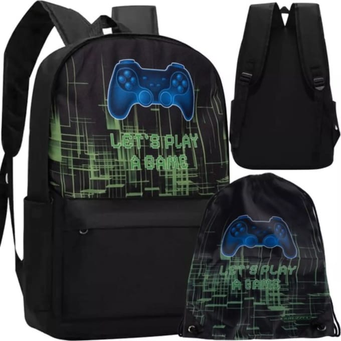 Kruzzel Rugzak Gamerprint - Stijlvol en Functioneel - Voor School en Werk