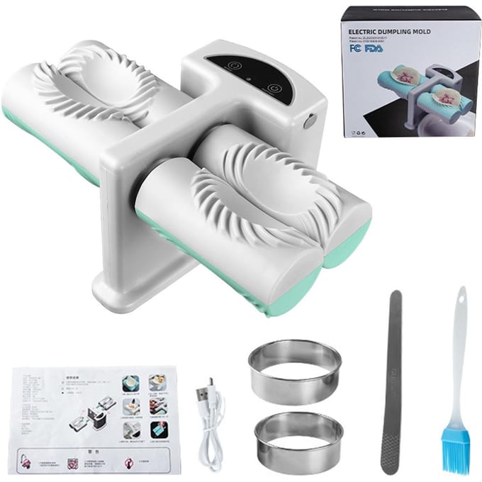 Elektrische Dumpling Maker Machine Dubbel Formaat Draadloos Oplaadbaar Automatische Dumpling Maker Pers met white