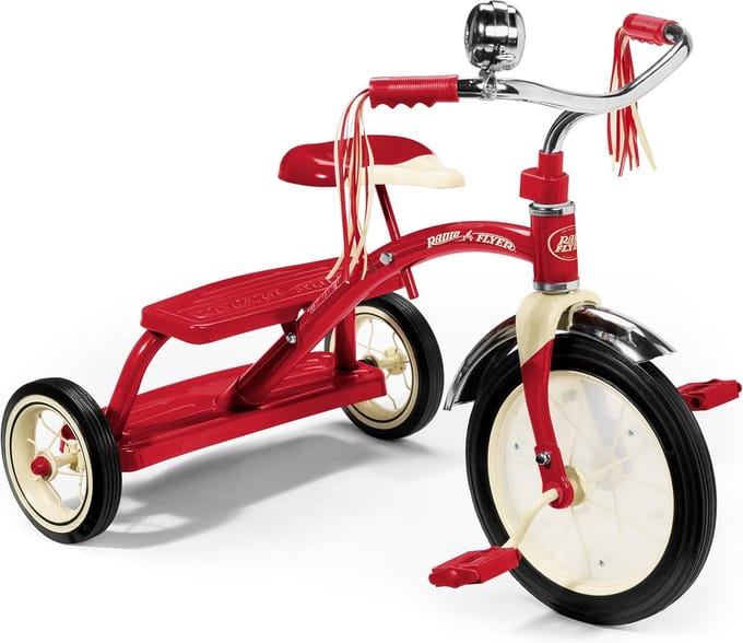 Classic Red Dual Deck Tricycle for Toddlers - Outdoor Fun for Ages 2-5