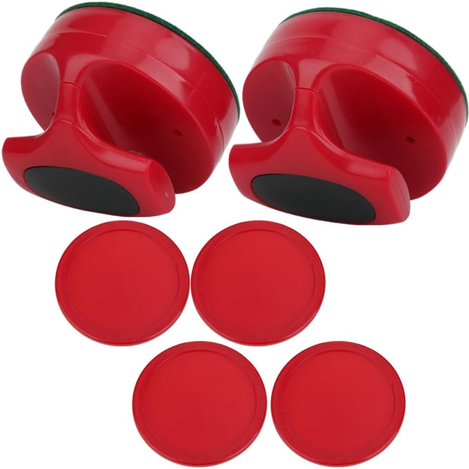 Jeu de hockey sur table 94 mm, curseur, poussoir, avec 4 rondelles, accessoires, grande taille, rouge brown