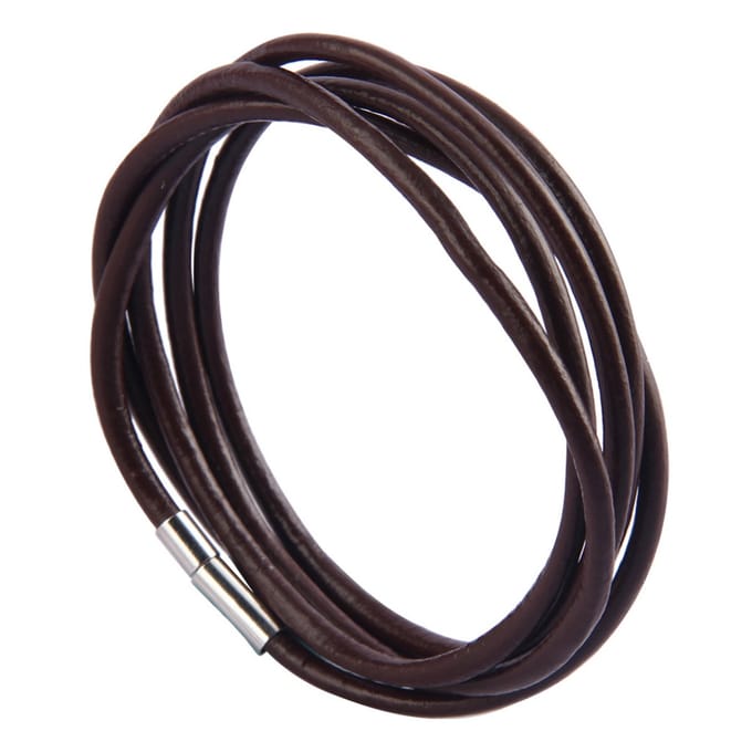 Marama - Wikkelarmband Donkerbruin Vegan Leer - Trendy design - Magneetsluiting