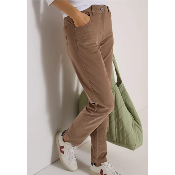 Mid Waist Broek met smalle pijpen in Slim Fit