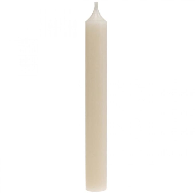 Taps toelopende kaarsen van witte crèmekleurige was, 180 mm / Ø21 mm,