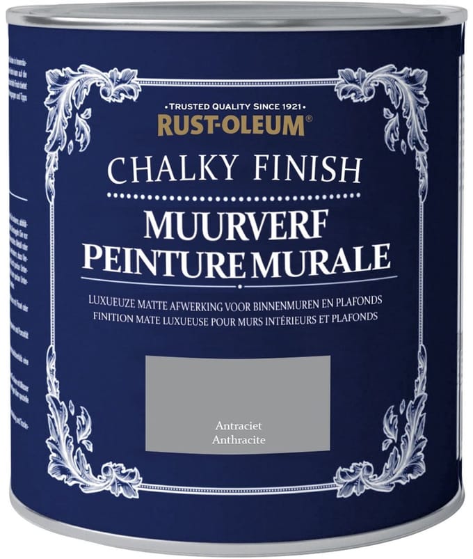 Rust-Oleum Chalky Finish Muurverf Antraciet 1 liter