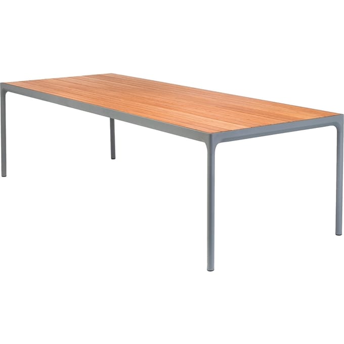 HOUE FOUR Outdoortafel Bamboe - aluminium grijs - 90 x 270 cm