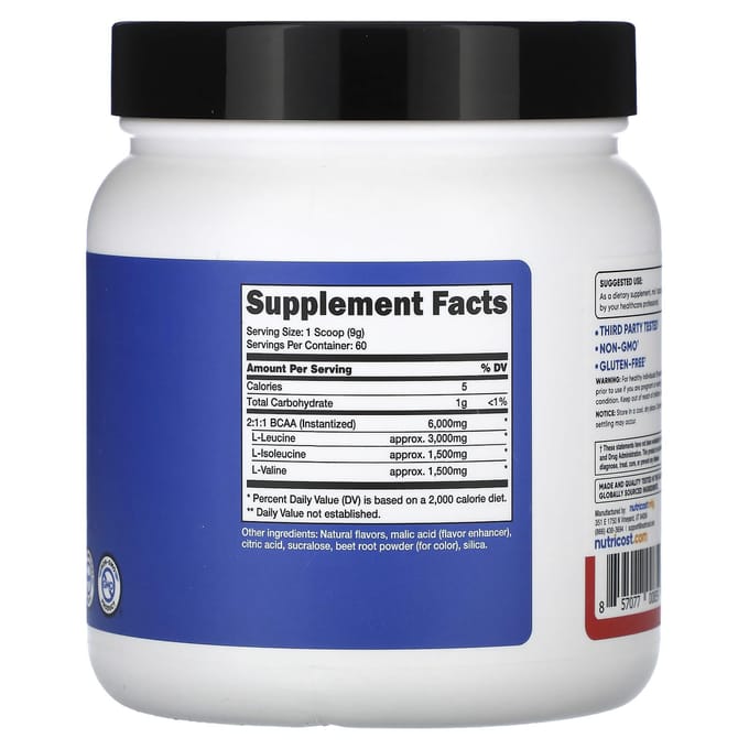 Nutricost, Performance, BCAA, Fraise Kiwi, 540 g (1,2 lb)