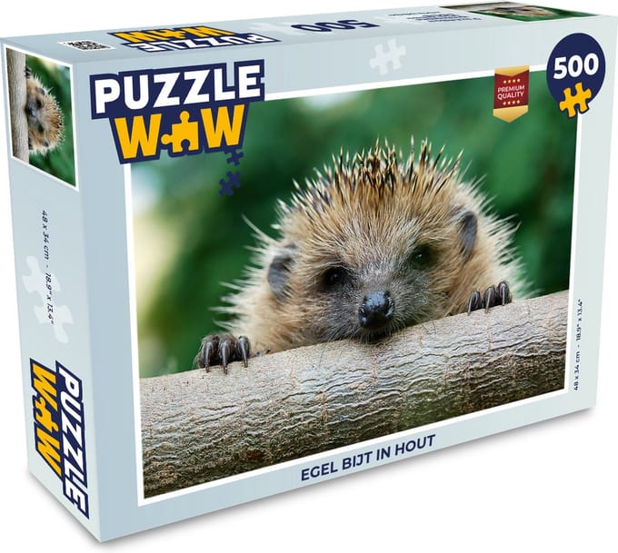 Puzzel Egel bijt in hout - Legpuzzel - Puzzel 500 stukjes
