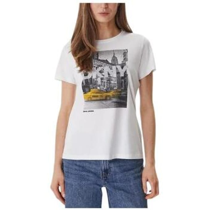 Dkny Dj6t1748 T-shirt Met Korte Mouwen Wit L Vrouw